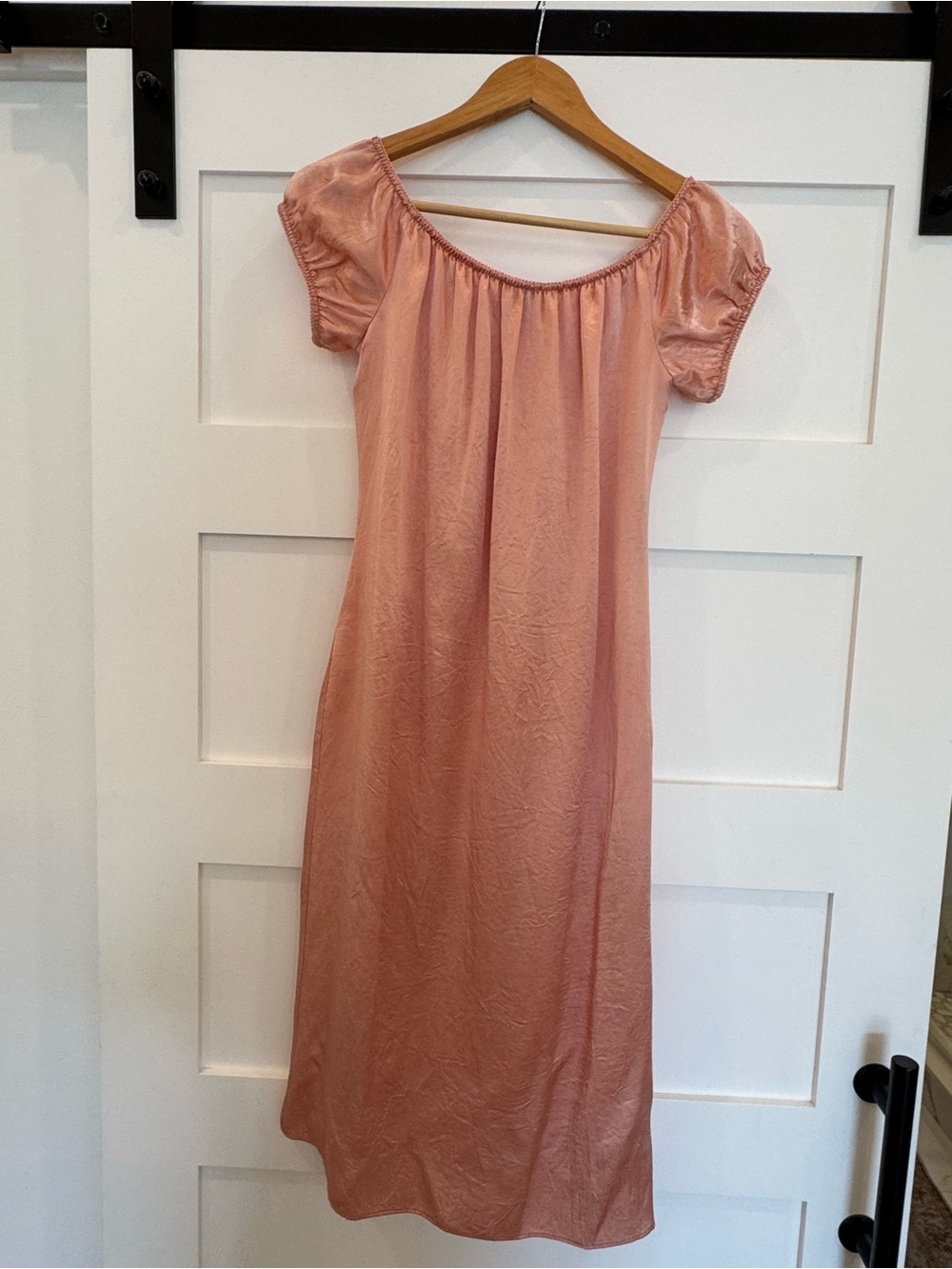 J.Crew Rose/Copper Off-Shoulder Satin Slip Dress Sz 8 - Unworn